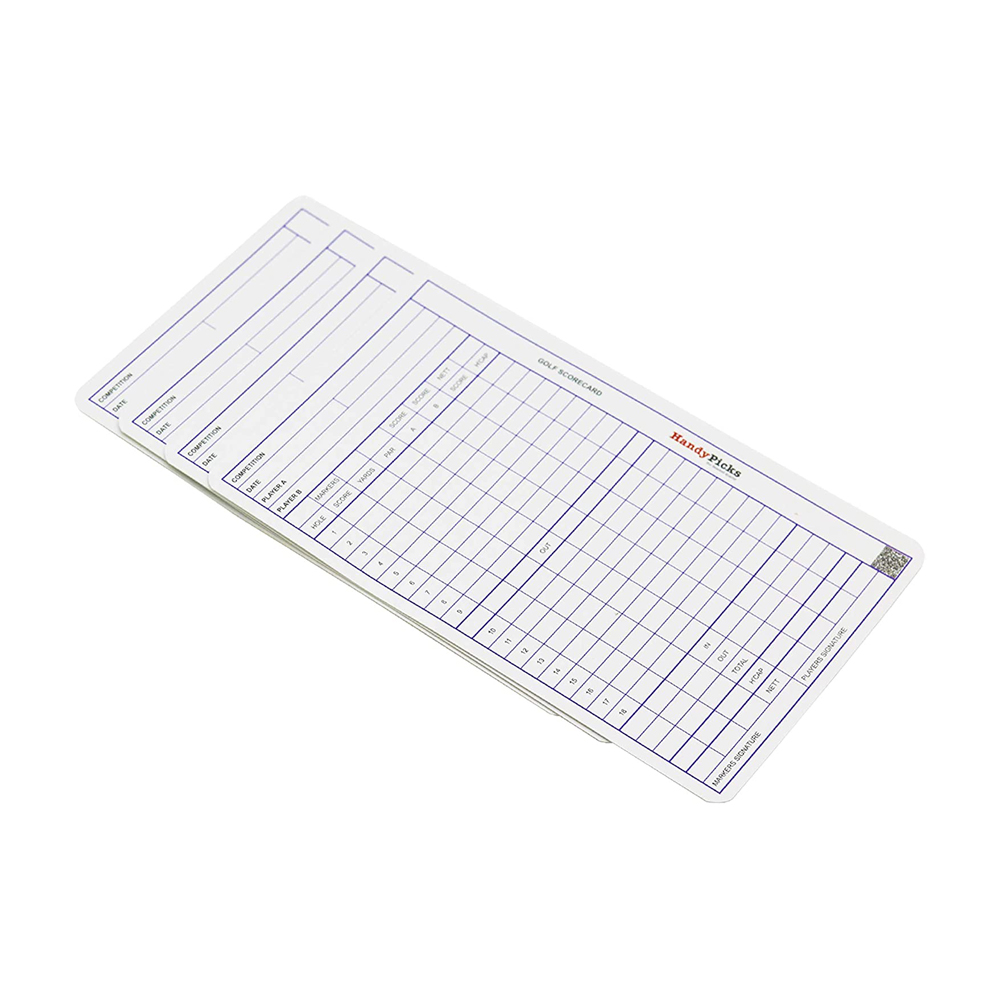 Standard 18-Hole Scorecard Refills, Pack of 20, HP-LSHA-0001 | Private ...